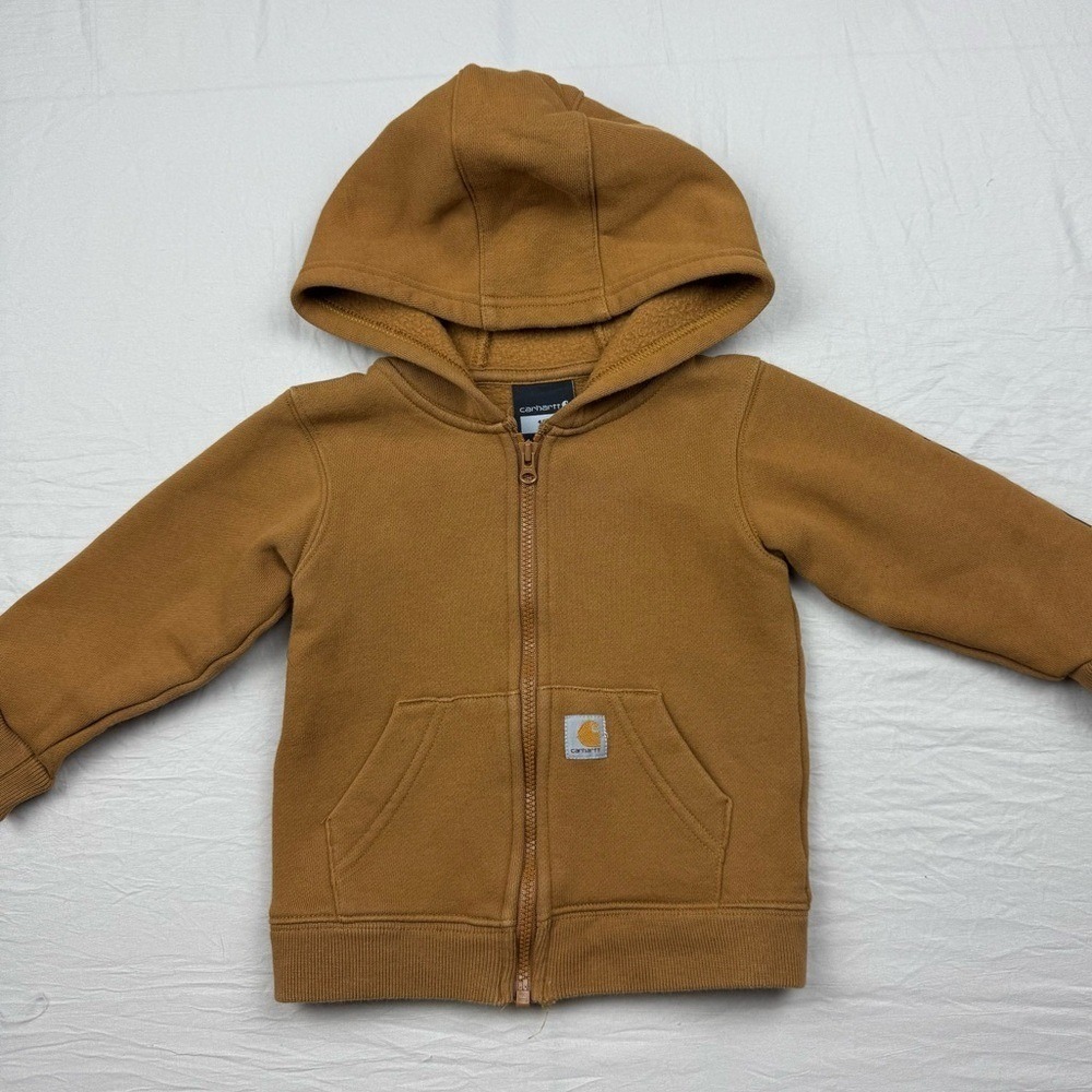 Carhartt baby unisex Tan Zip-Up Hoodie‎